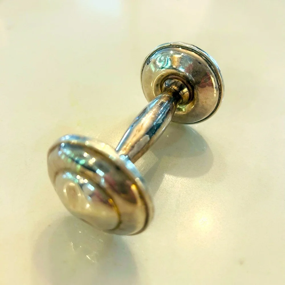 Silver Dumbbell Rattle - Picture 2 of 8